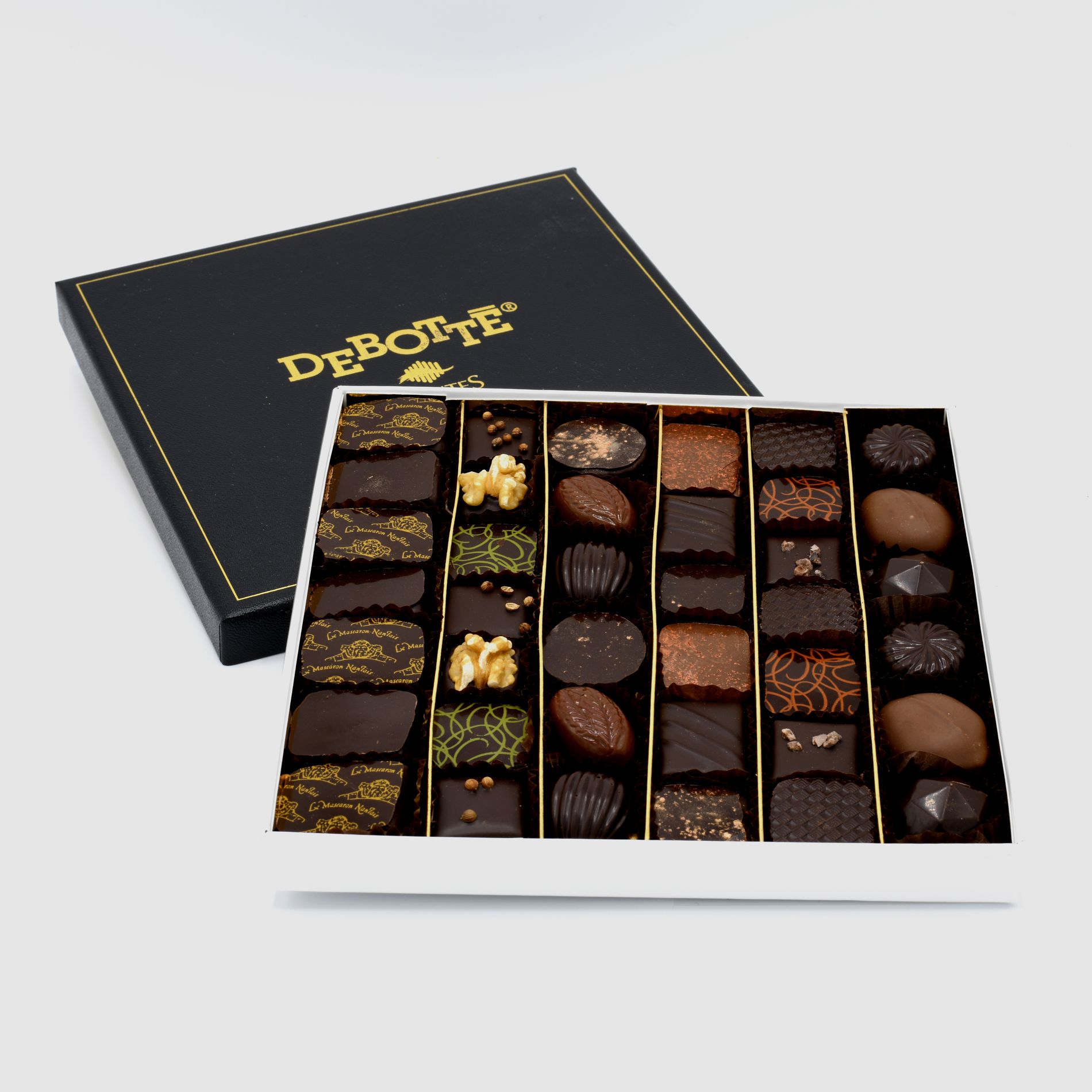 Boite de chocolats La Carrée, le coffret cadeau chocolat par Debotté